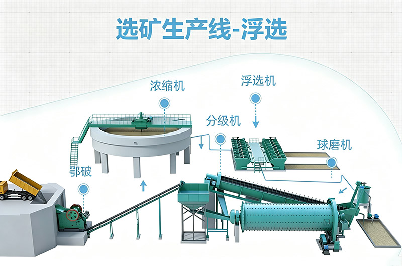 选矿生产线工艺流程-浮选 选矿生产线工艺流程-浮选
