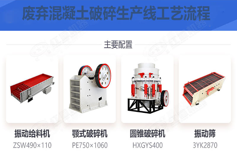 废弃混凝土破碎生产线工艺流程